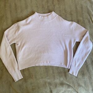 Lilac Cropped Mock Neck Sweater